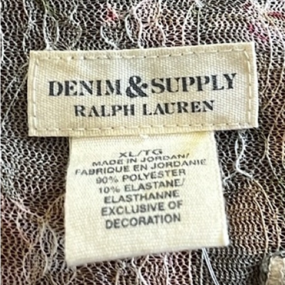 Ralph Lauren Denim & Supply Floral Sheer Long Sleeve Top with Lace Detail - Picture 8 of 13